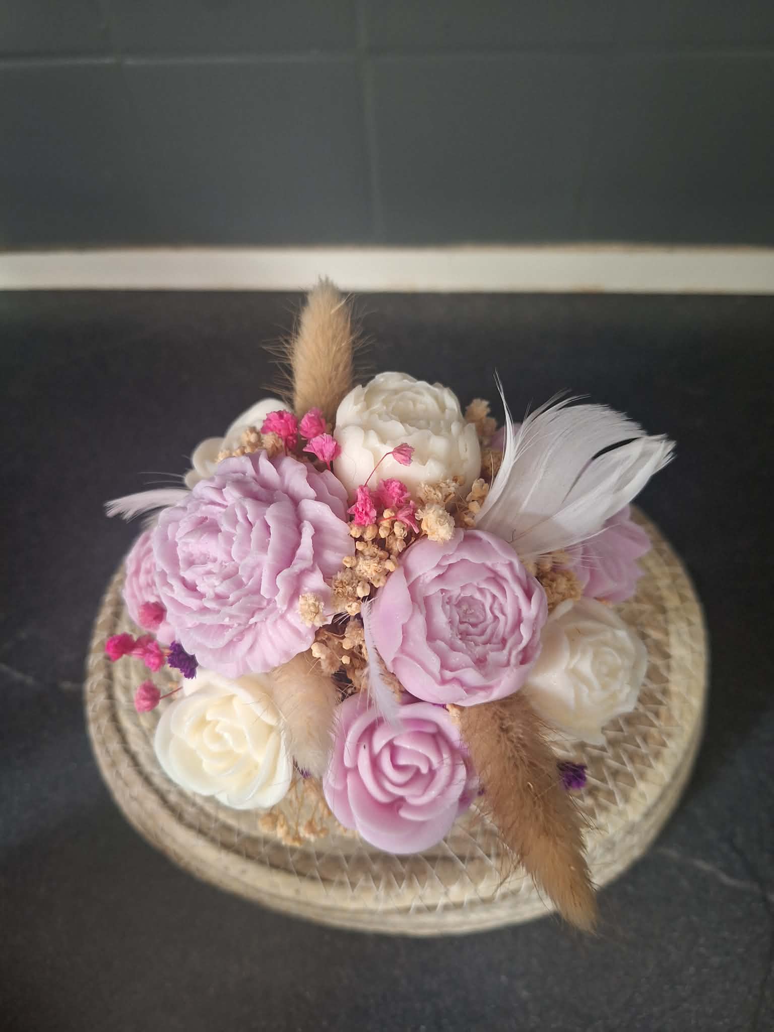 Wax Flower Bouquet – Handmade Artisan Coconut Soy Candle