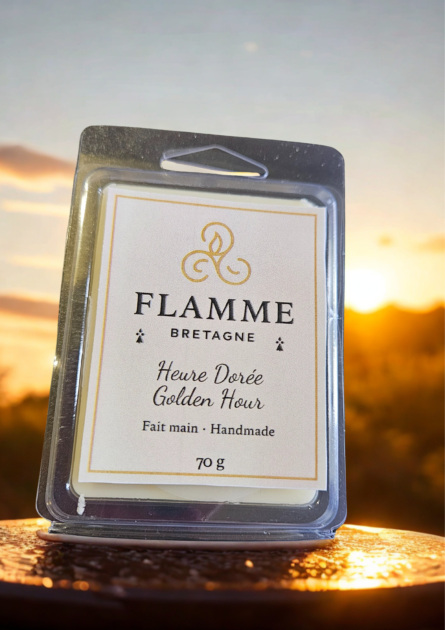 Golden Hour / Heure Dorée – Clamshell Wax Melt — general candle; home fragrance, clean candle, minimal décor, bougie artisanale