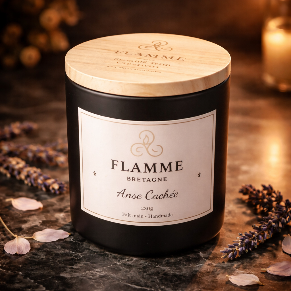 Secret Lagoon Candle - Anse Cachée 230g Hand Poured Coconut Soy Wax With Blackcurrant Fig Flamme Candle Co