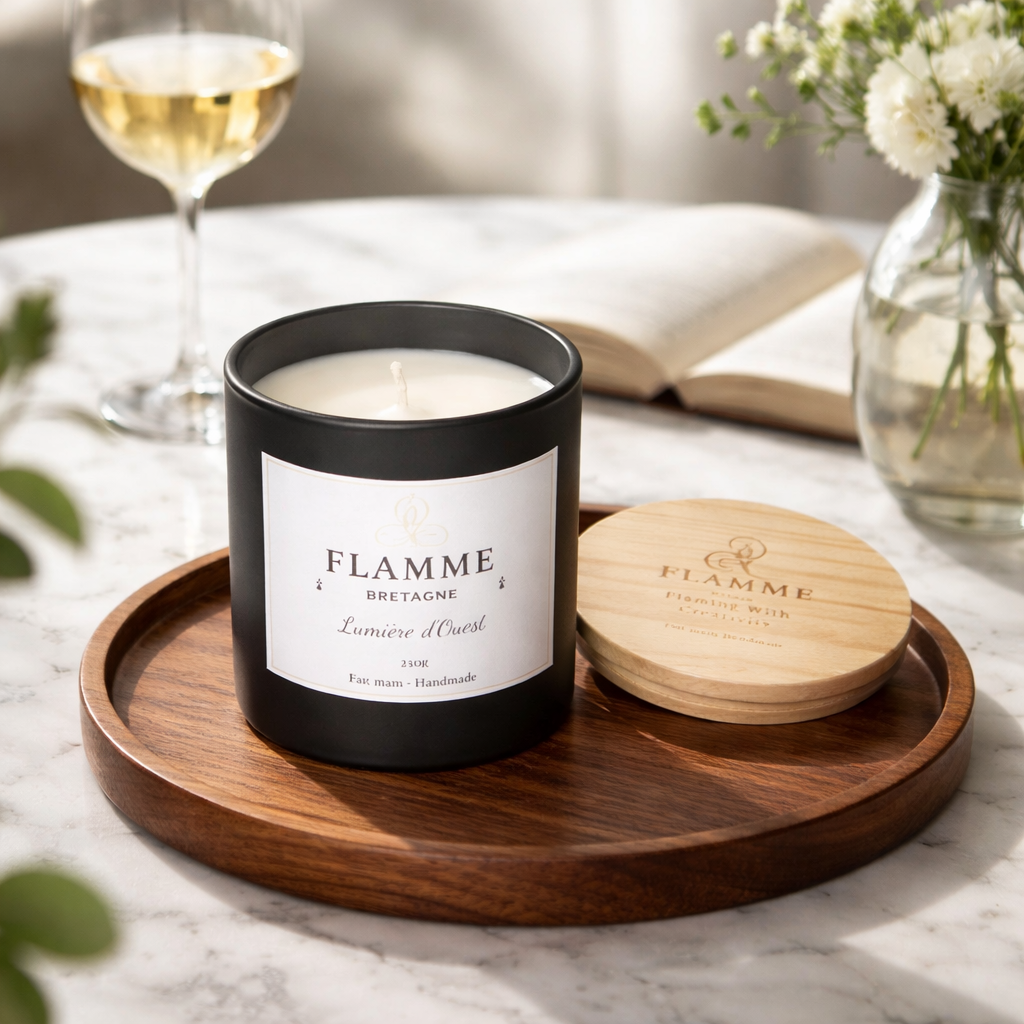 Floral Soy Candle Lumière d'Ouest 230g – Lavender Amber Cinnamon Scent Flamme candle co