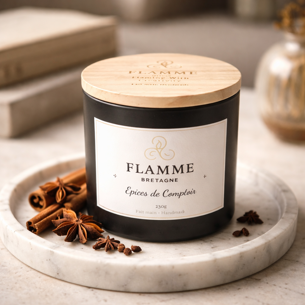 Fruity Spice Candle Épices de Comptoir 230g – Mint, Ginger & Tobacco Scent Flamme candle co