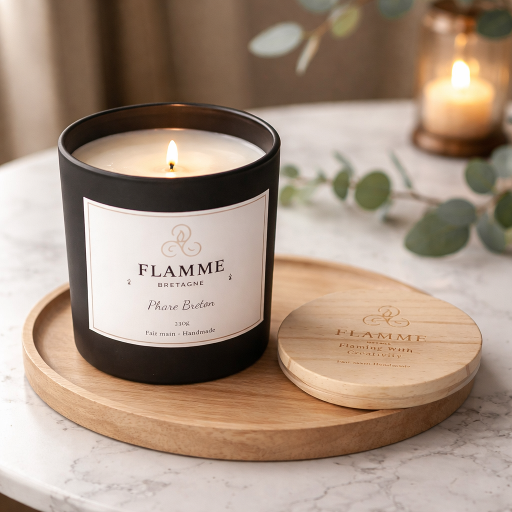 Coastal Soy Candle - Phare Breton 230g | Sea Salt & Weathered Driftwood Scent Flamme Candle Co