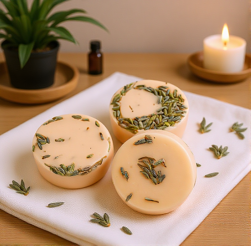 Round Wax Melt | Minimalist Home Décor Artisan Wax Melts with Soothing Cherry Blossom Aroma Flamme