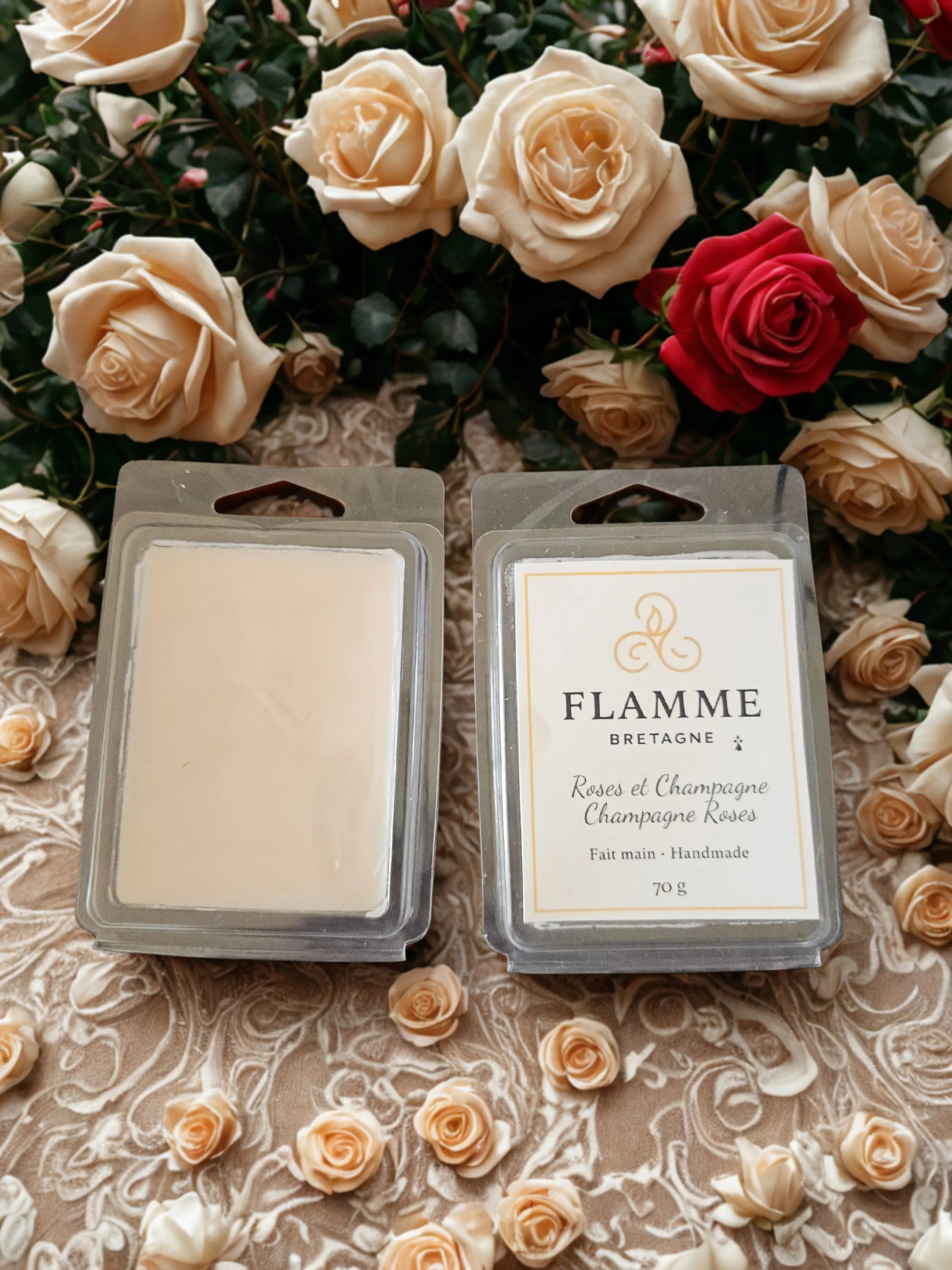 Champagne & roses wax melts Flamme candle co