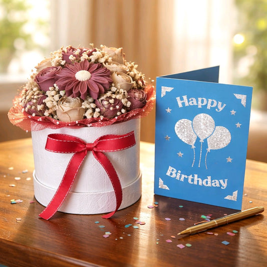 Wax Flower Bouquet – Handmade Artisan Coconut Soy Candle