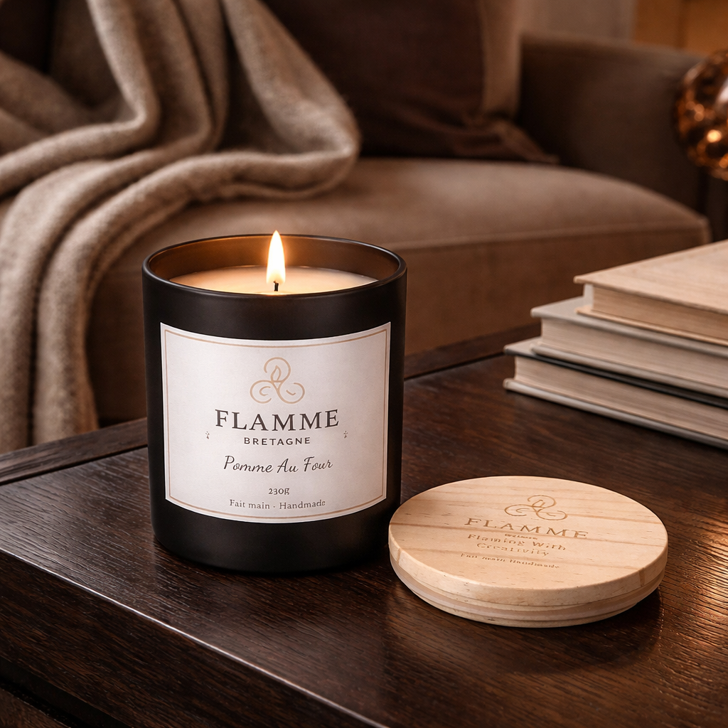 Baked Apple Soy Candle – 230g Hand Poured Coconut Soy Wax with Cinnamon & Caramel Flamme Candle Co