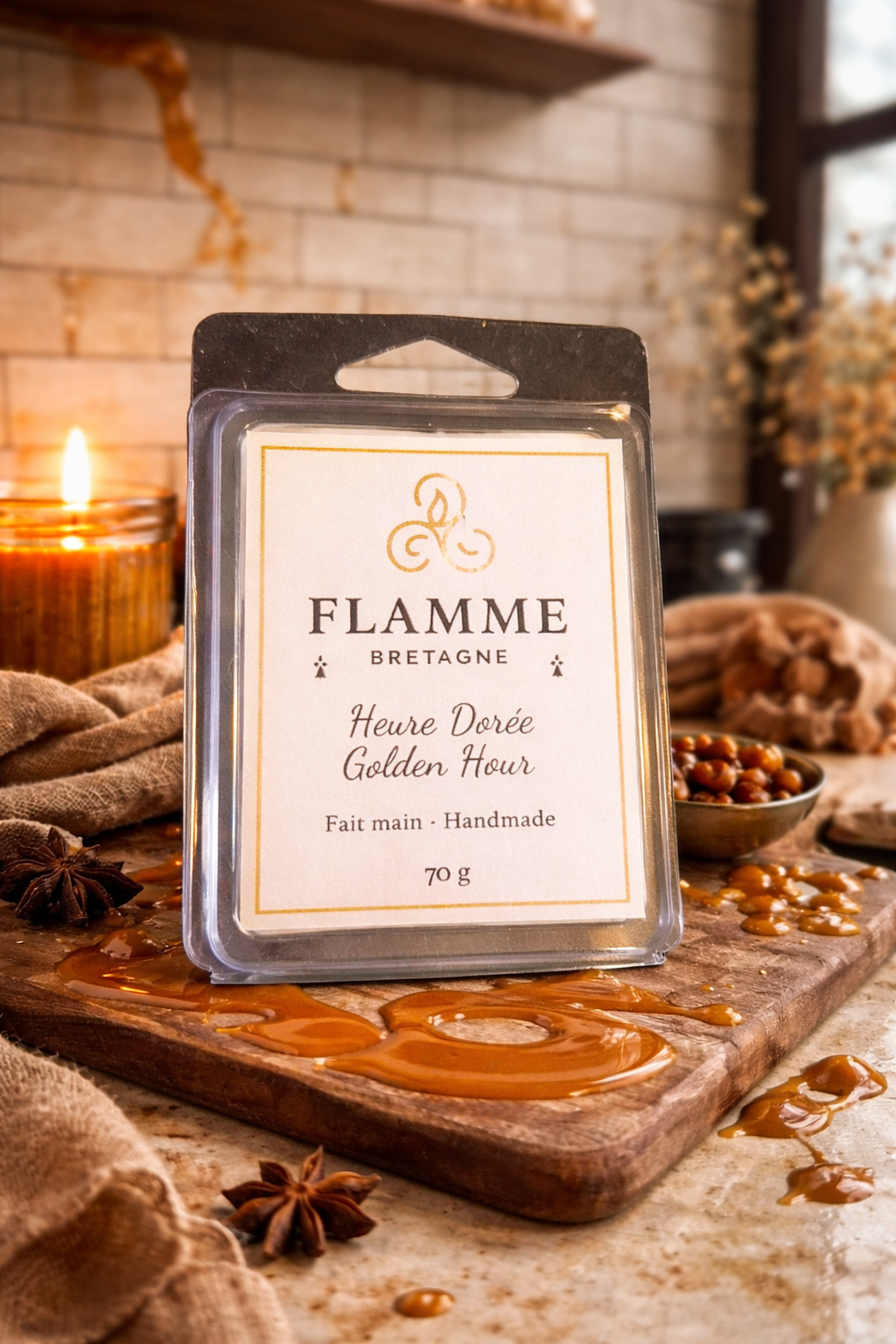 Golden Heart – Gourmand Salted Caramel Clamshell 70g (Gourmand) Flamme