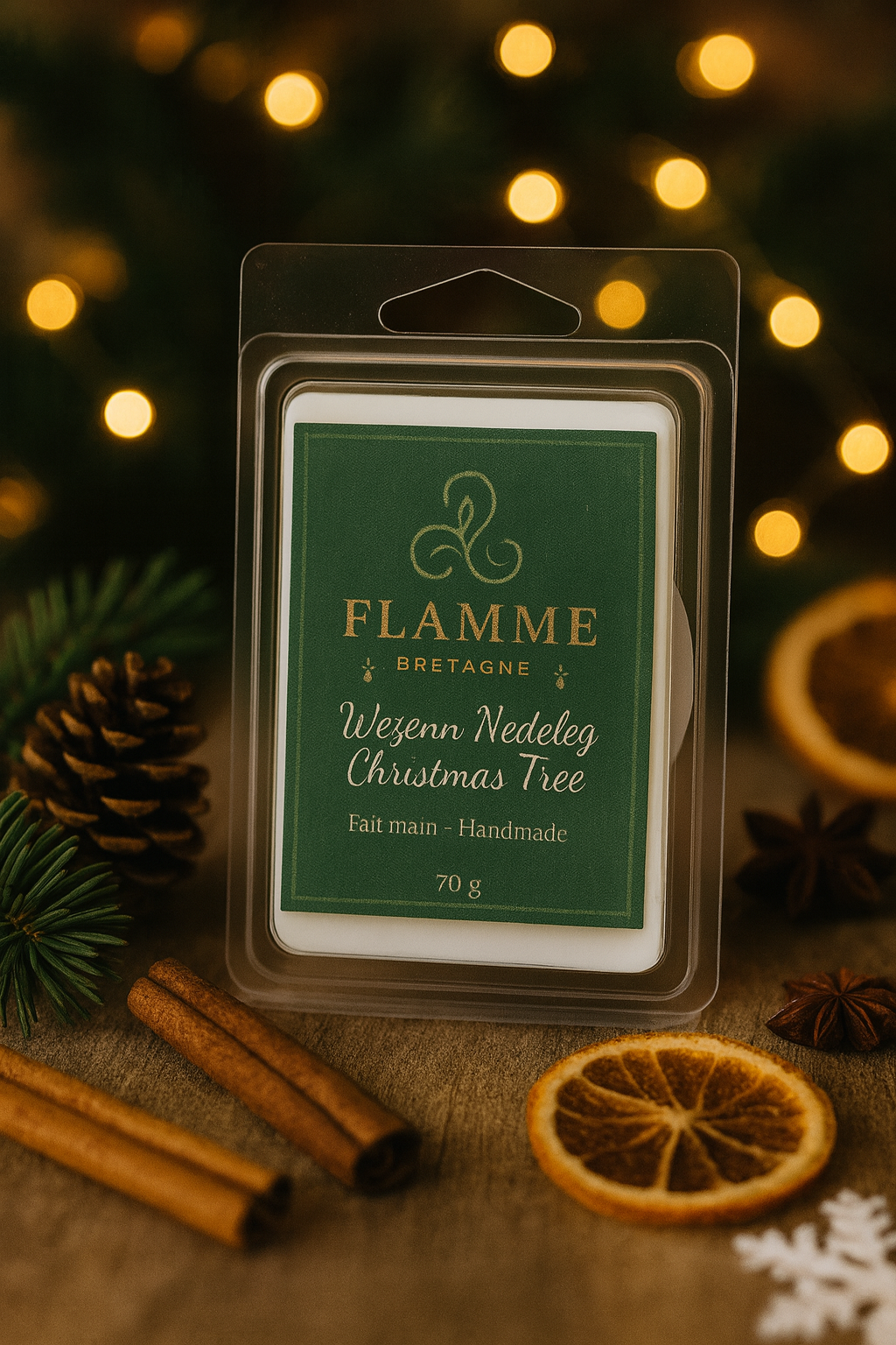 Christmas Tree / Arbre de Noël – Clamshell Wax Melt Flamme