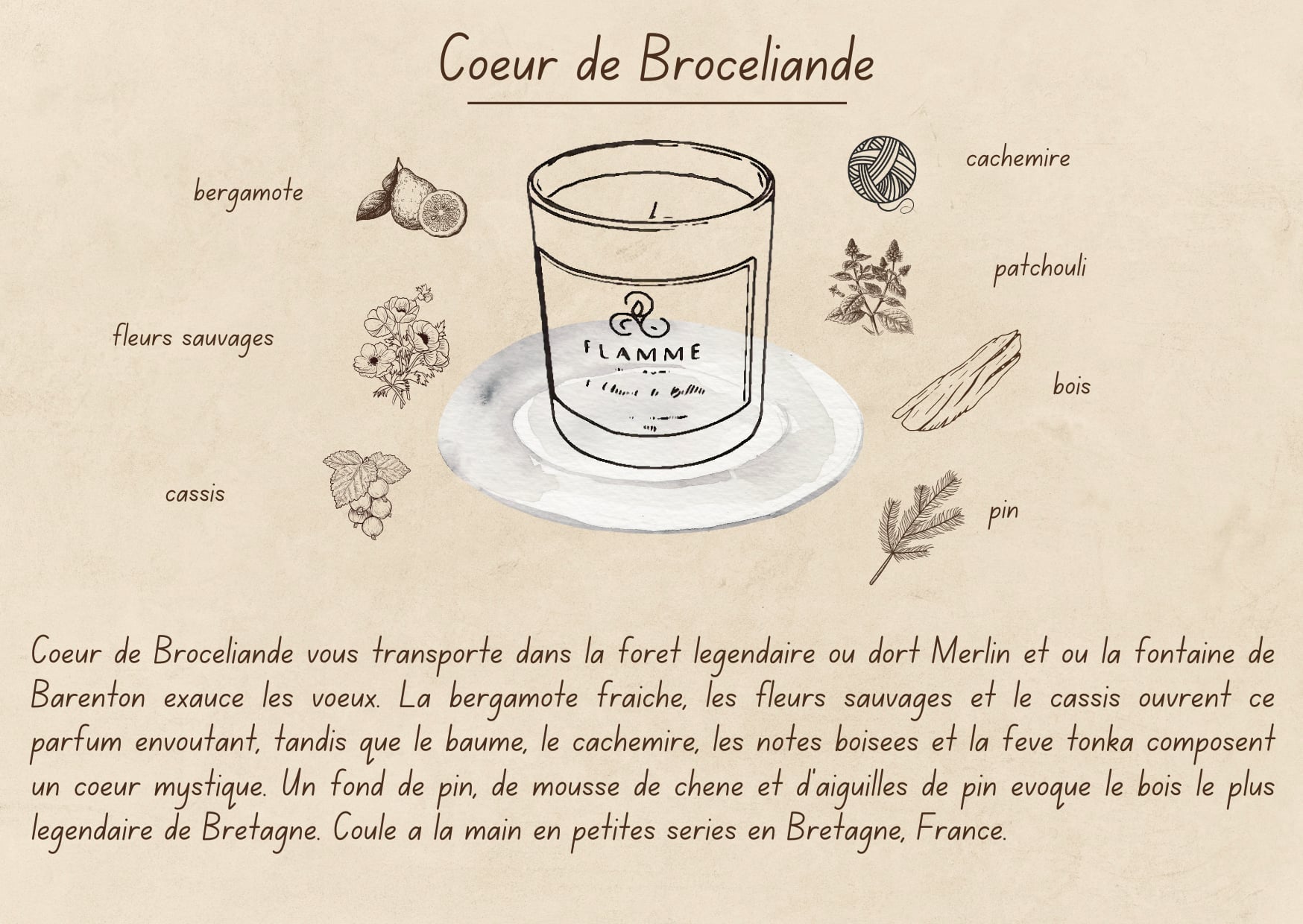 Cœur de Brocéliande - Earthy Candle 230g Flamme Candle Co