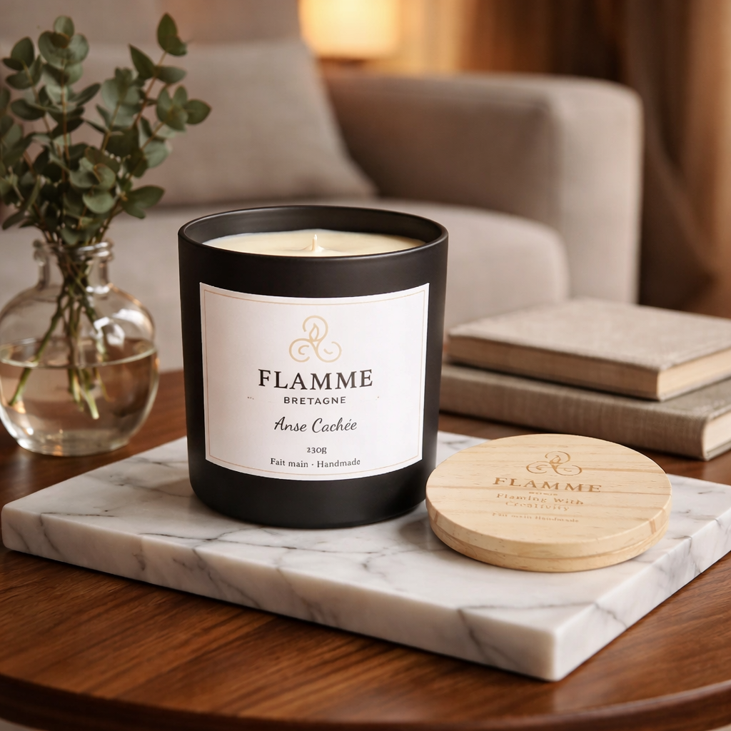 Secret Lagoon Candle - Anse Cachée 230g Hand Poured Coconut Soy Wax With Blackcurrant Fig Flamme Candle Co