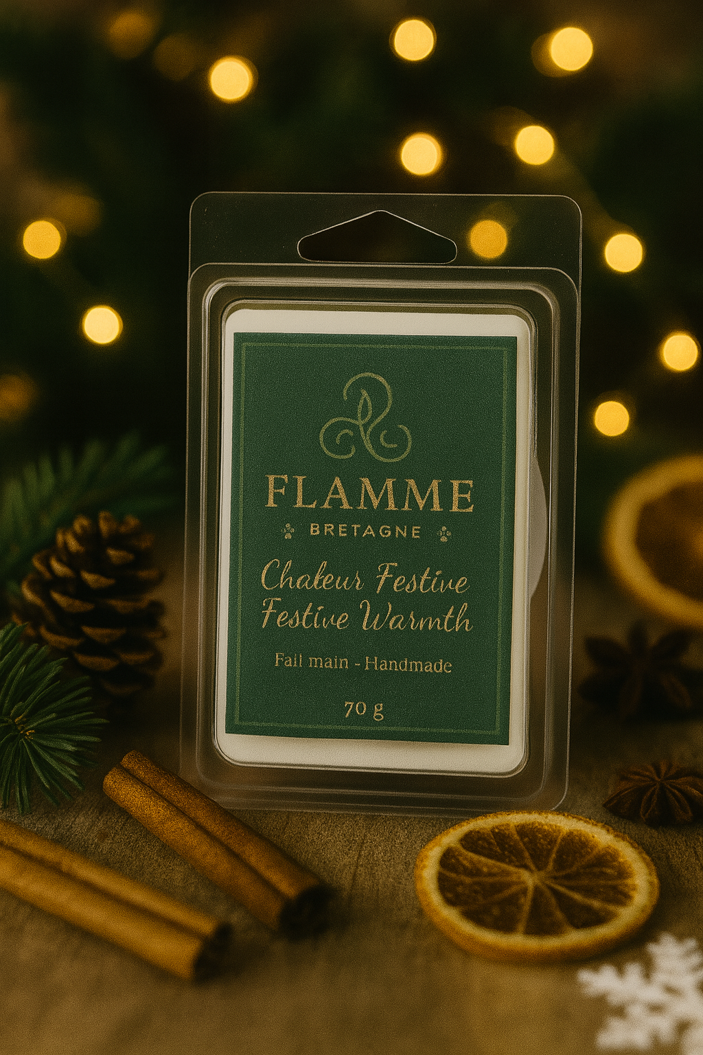 Festive Warmth/Chaleur Festive– Clamshell Wax Melt Flamme