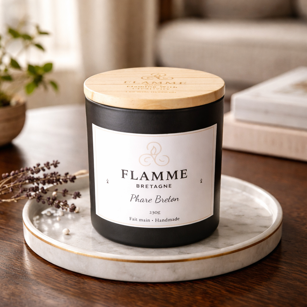 Coastal Soy Candle - Phare Breton 230g | Sea Salt & Weathered Driftwood Scent Flamme Candle Co