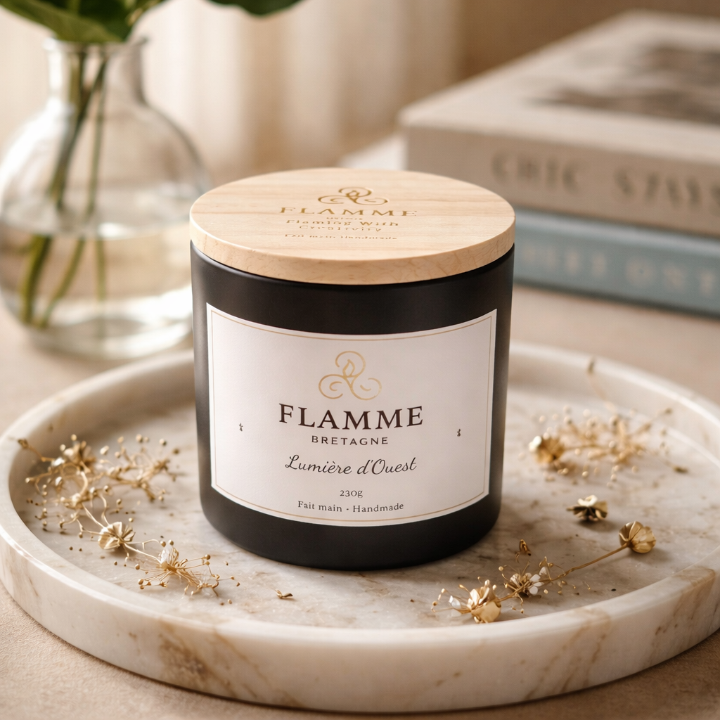 Floral Soy Candle Lumière d'Ouest 230g – Lavender Amber Cinnamon Scent Flamme candle co