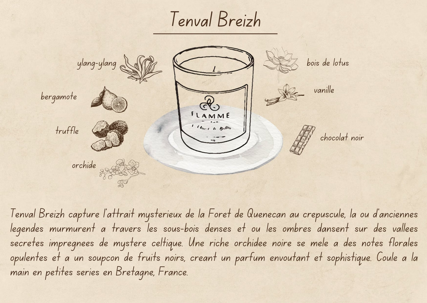 Tenval Breizh - Floral Candle 230g Flamme Candle Co