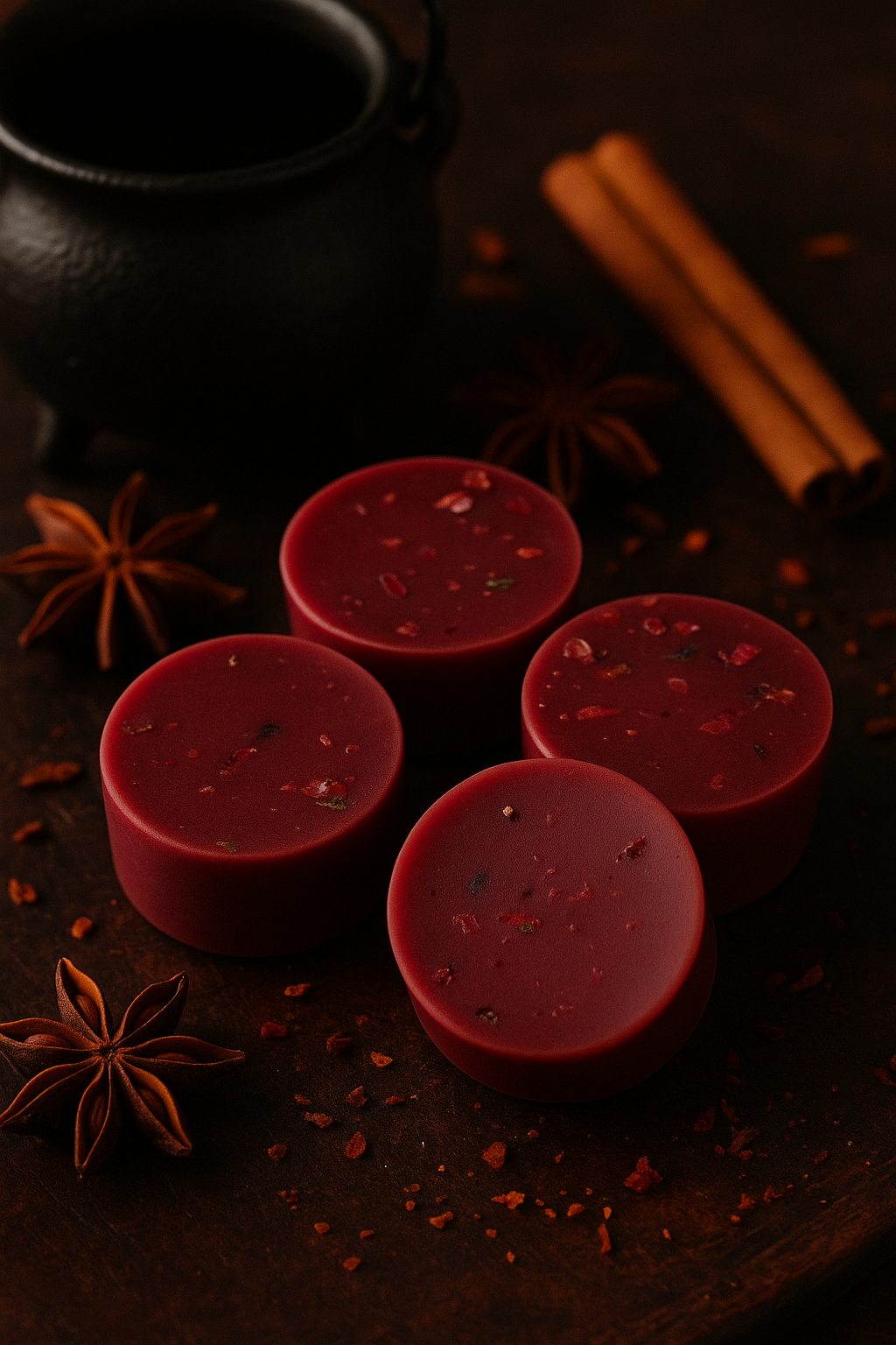 Spiced Cauldron / Chaudron Epicé – Single Round Wax Melt Flamme