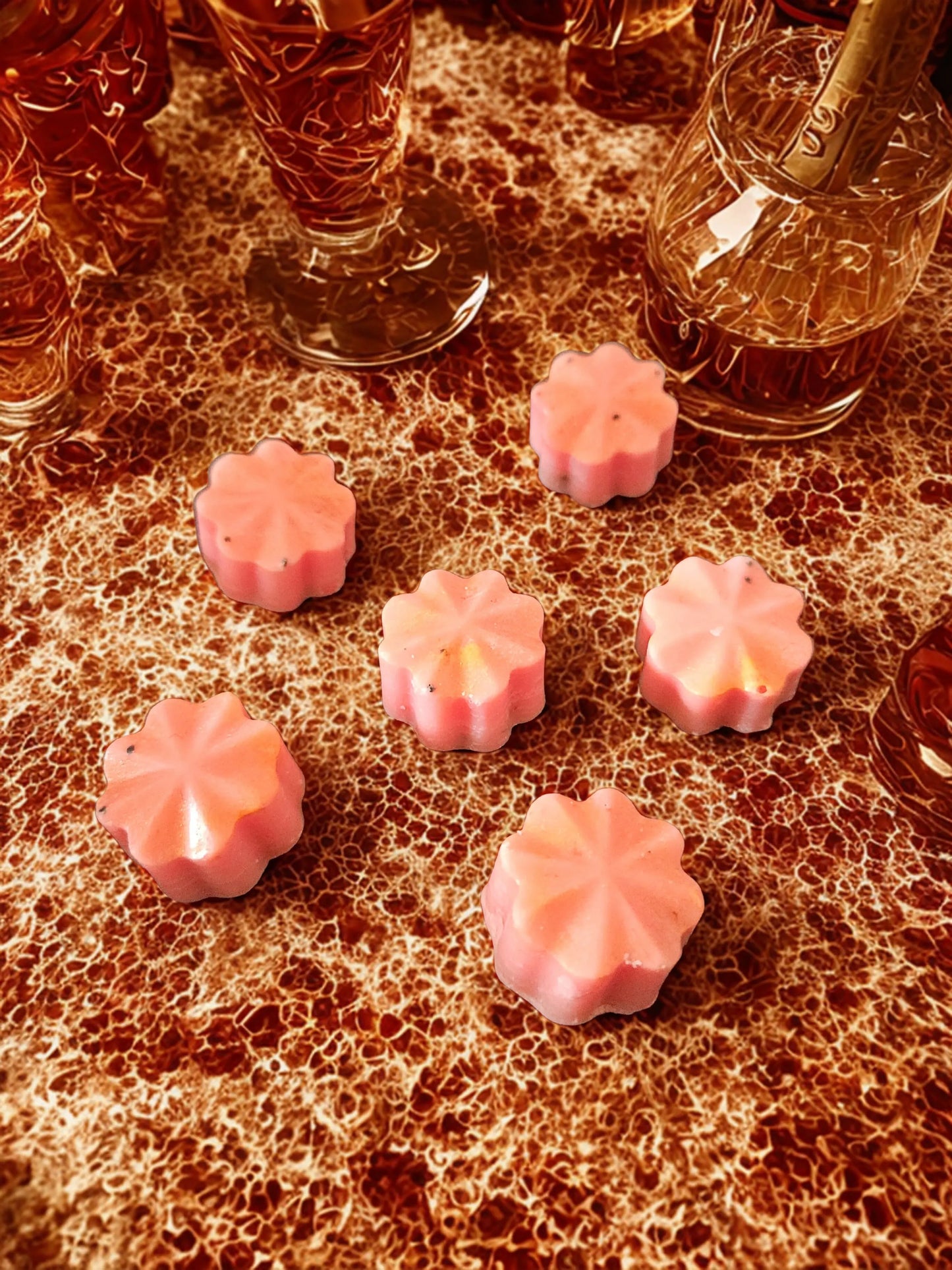 Mini champagne & roses melts Flamme candle co