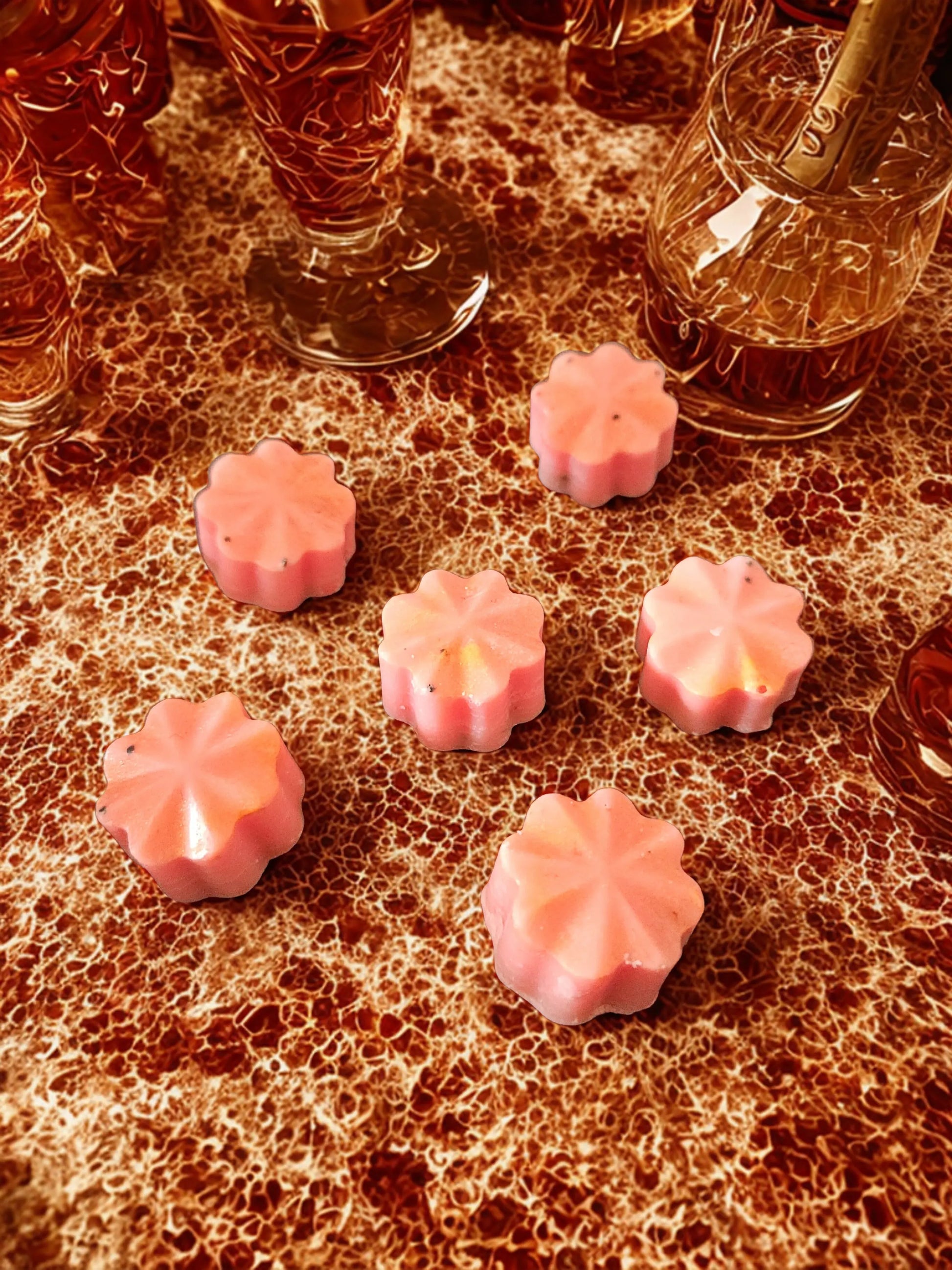 Mini champagne & roses melts Flamme candle co