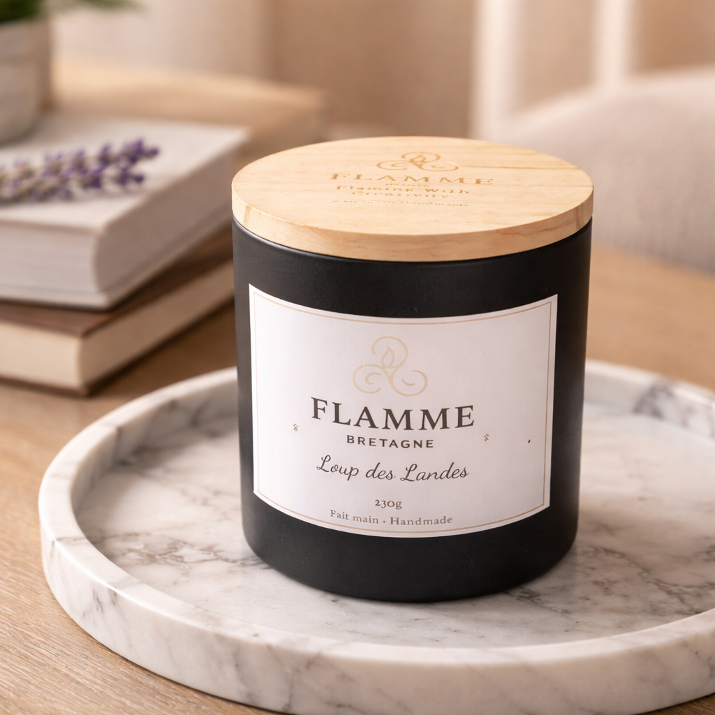 Moorland Wolf Candle - Loup des Landes 230g Hand Poured Earthy Woody Scent Flamme Candle Co